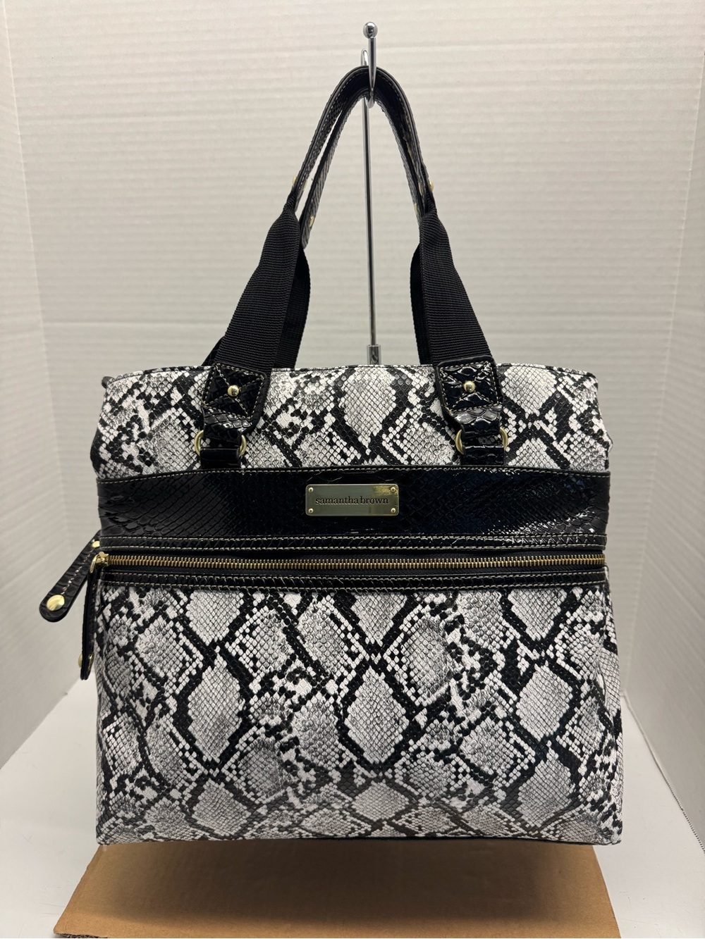 Samantha Brown Snake Embossed Metro Tote